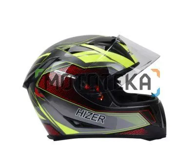 Шлем мото интеграл HIZER (Хайзер) J5311 (XL) #4 gray/neon yellow