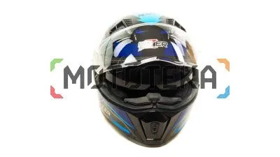 Шлем мото интеграл HIZER (Хайзер) J5320 (L) #1 black/blue (2 визора)