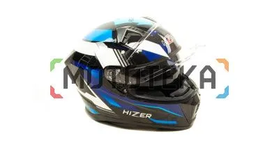 Шлем мото интеграл HIZER (Хайзер) J5320 (XL) #1 black/blue (2 визора)
